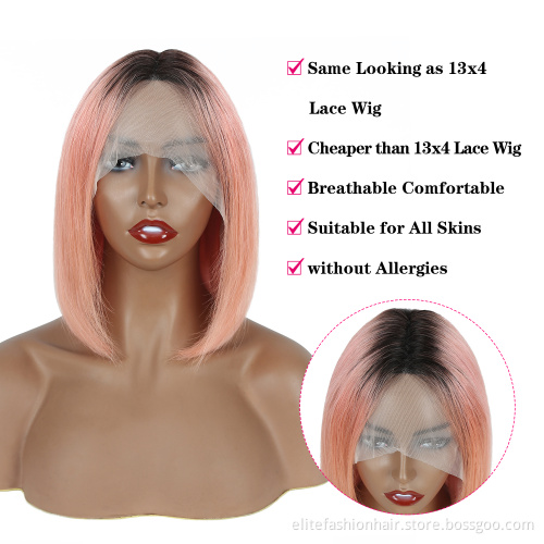 13x4 Straight Bob Human Hair Wigs With Lace Frontal Wigs Brazilian Remy Human Hair Bob Wigs For Woman 12 inch